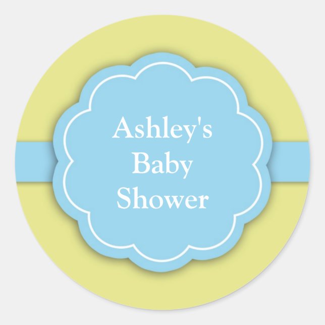 Blue Baby Shower Boy Sticker (Vorderseite)