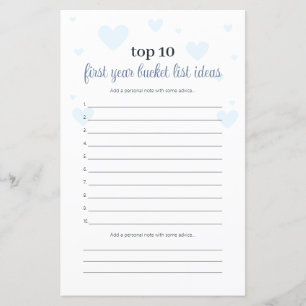 Blue Baby Shower Game Advice für Baby's First Year
