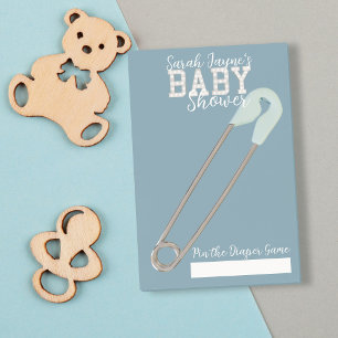 Blue Baby Shower Game Button der Windeln Post-it N Klebezettel