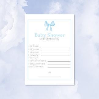 Blue Baby Shower Hopes & Wishes for Baby – Print Briefbogen