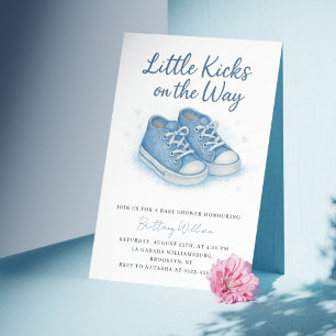 Blue Baby Sneakers Baby Dusche Einladung