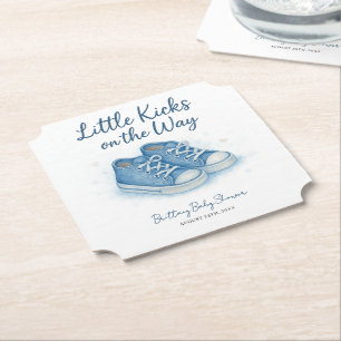 Blue Baby Sneakers Baby Dusche Untersetzer
