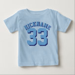 Blue Baby | Sports Jersey Design T-shirt<br><div class="desc">Blue Baby | Sports Jersey Design ・ Baby T - Shirt</div>