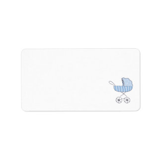 Blue Baby Stroll Blank Address Label Adressaufkleber