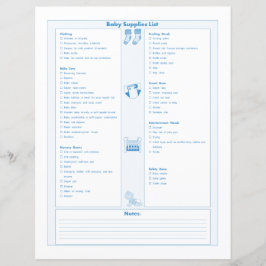 Blue Baby Supplies List und Fütternd Tracker