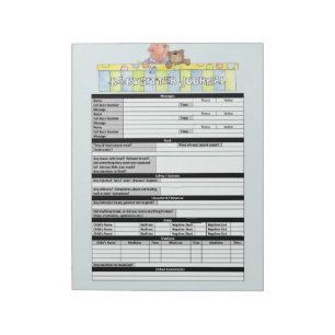 Blue Babysitter Journal Notepad Notizblock