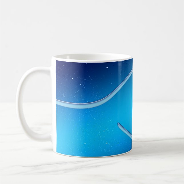 Blue Background Abstract Design Banner Kaffeetasse (Links)