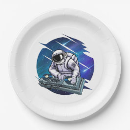 Blue Background Astronaut DJ Music Space Pappteller