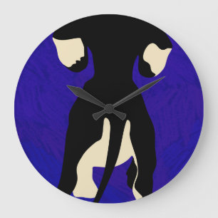 Blue Background Große Wanduhr