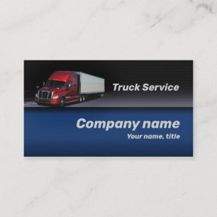 Blue Background Red Truck Business Card Visitenkarte