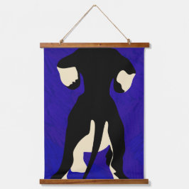 Blue Background Wandteppich Mit Holzrahmen