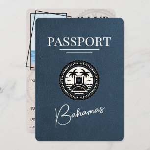 Blue Bahamas Passport Save the Date
