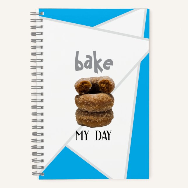 Blue Bake My Day Spiral Notebook Notizbuch (Vorderseite)