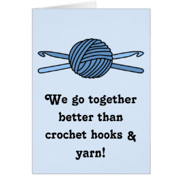 Blue Ball of Yarn & Crochet Haken (Blue Back)