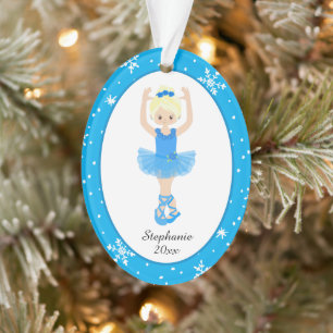 Blue Ballerina Snowflakes Personalisierte Weihnach Ornament