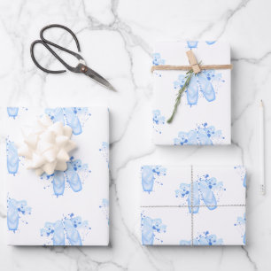 Blue Ballet Birthday Pointe Shoes Geschenkpapier Set