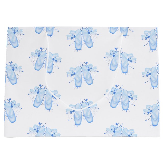 Blue Ballet Birthday Pointe Shoes Große Geschenktüte (Vorderseite)