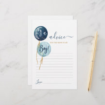 Blue Ballons Junge Ratschläge für Mama als Karte