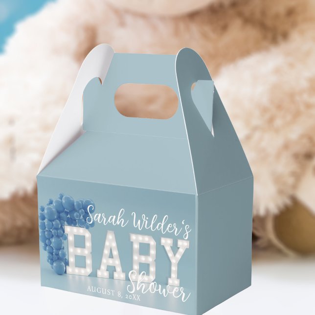 Blue Balloon Arch Baby Showbox Geschenkschachtel (Add your baby shower party details)