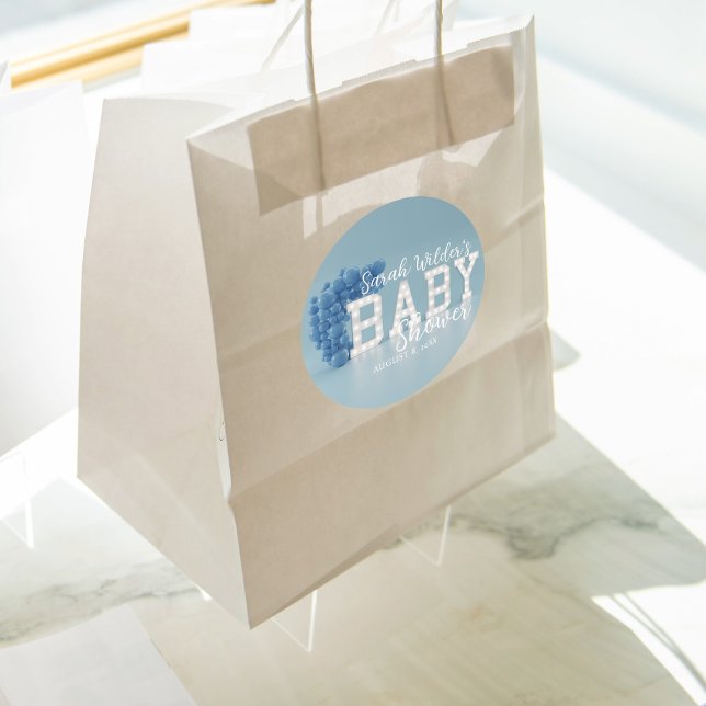 Blue Balloon Arch Boys Baby Shockaufkleber Runder Aufkleber (Blue baby shower? Need stickers that that? Just add your details to these)