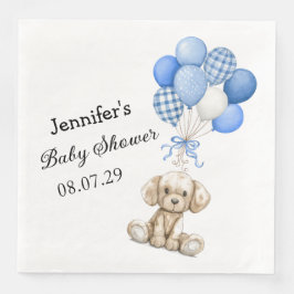 Blue Balloon Boy Baby Showpapier Napkin Serviette