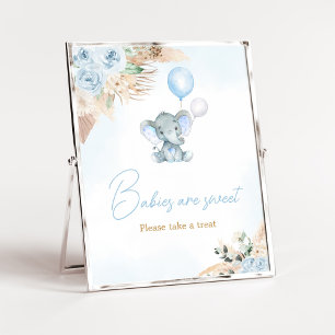 Blue Balloon Elephant Baby Shower Babys sind süß Poster