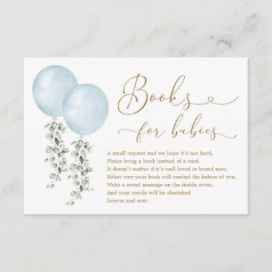 Blue Balloon Eucalyptus Books for Twin Baby Boys Begleitkarte