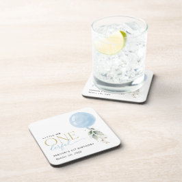 Blue Balloon, Eukalyptus, Grüne, Erster Geburtstag Getränkeuntersetzer