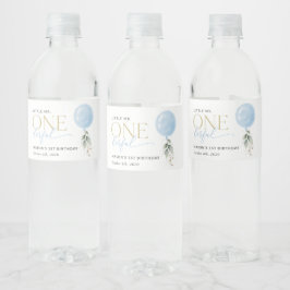 Blue Balloon, Eukalyptus, Grüne, Erster Geburtstag Wasserflaschenetikett