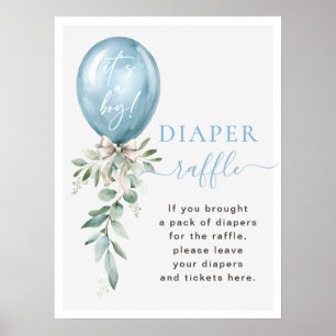 Blue Balloon Greenerenery Baby Duwer Diaper Raffle Poster