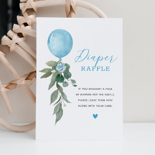Blue Balloon Greenerenery Diaper Raffle Sign Einladung