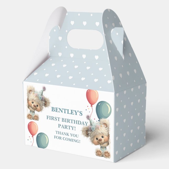 Blue Balloon Hedgehogs Celebration Geschenkschachtel (Vorderseite)