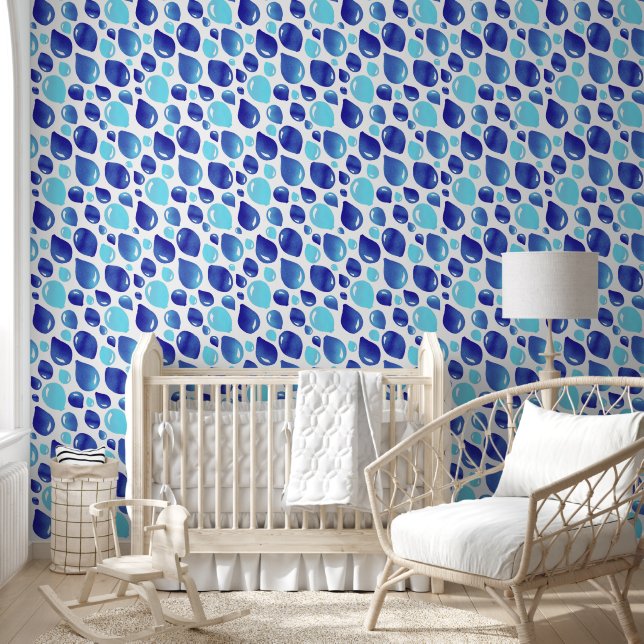 Blue Balloon Kids Pattern Kinderzimmer Room Tapete (Kinder)