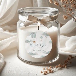 Blue Balloon Magic Gold Glitzer First Birthday Boy Runder Aufkleber