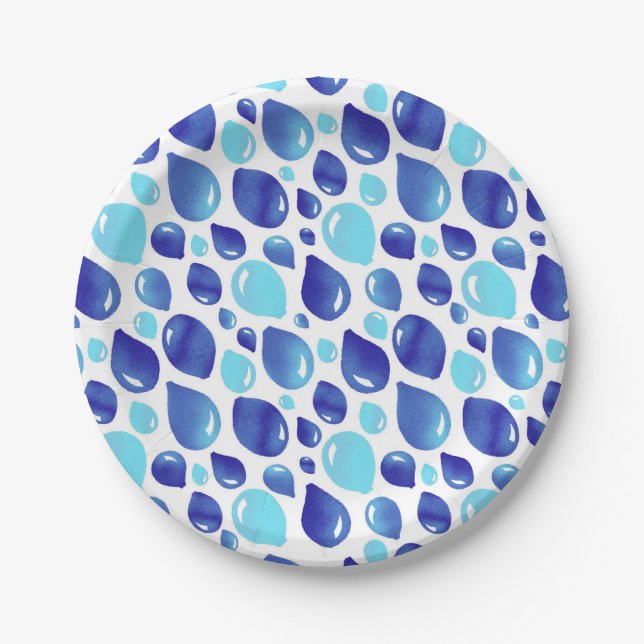 Blue Balloon Pattern Baby Boy Baby Dusche Pappteller (Vorderseite)