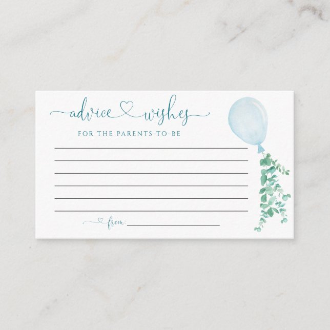 Blue Balloon Ratgeber wünscht Baby Card Begleitkarte (Vorderseite)