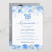 Blue Balloon Sparkle Quinceañera Foto