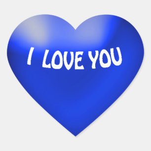 Blue Balloon Style Heart Sticker