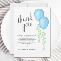 Blue Balloon Twins Baby Dusche