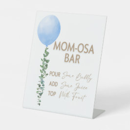 Blue Balloon Watercolor Boy Baby Shower Pedestal Sockelschild