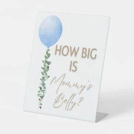Blue Balloon Watercolor Boy Baby Shower Pedestal Sockelschild