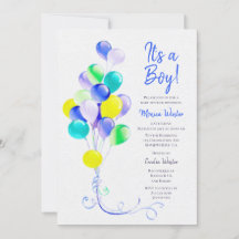 Blue Balloons Baby Shower