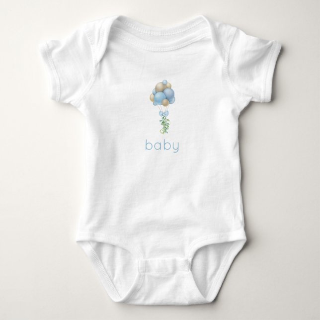 Blue Balloons Baby Strampler (Vorderseite)