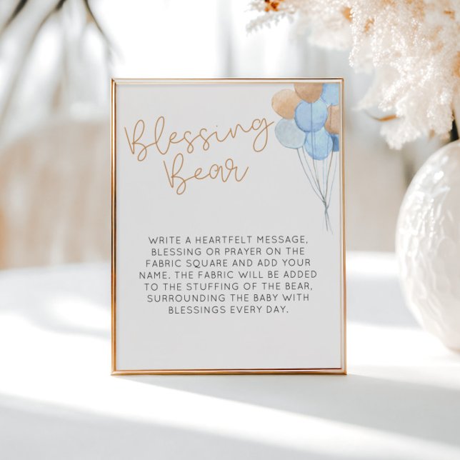 Blue Balloons Blessing Bear Poster (Von Creator hochgeladen)