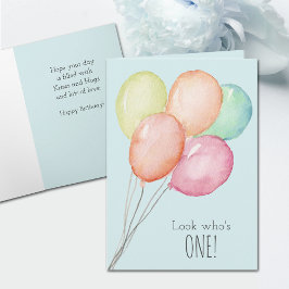 Blue Balloons Boy Greeting Karte