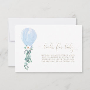 Blue Balloons Bücher für Baby Request Card Einladung