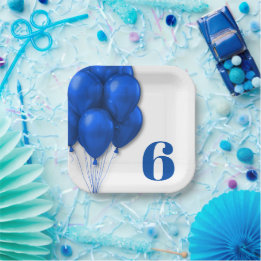 Blue Balloons Chiles Birthday Age Template Pappteller