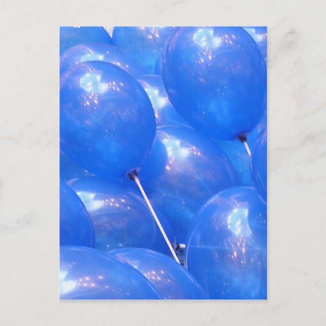 Blue Balloons Custom Postcard Postkarte (Vorderseite)