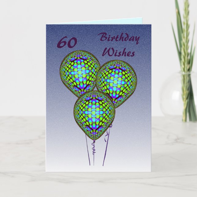 Blue Balloons Karte (Vorderseite)