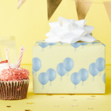 blue balloons on cream XL gift wrap